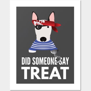 Bull Terrier Halloween Trick or Treat Posters and Art